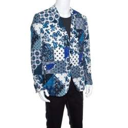 Pre Owned Etro Multicolor Paisley Printed Linen Superleggera Minerva Blazer XL