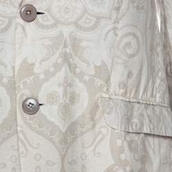 Pre Owned Etro Cream Paisley Printed Cotton Regular Fit Blazer M