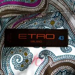 Pre Owned  قميص ايترو بأزرار على الوجه وأكمام طويلة قطن بنقوش بايزلي متعدد الألوان XL