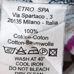 Pre Owned  قميص ايترو بأزرار على الوجه وأكمام طويلة قطن بنقوش بايزلي متعدد الألوان XL