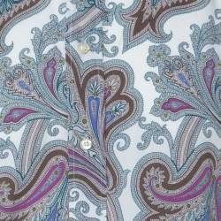 Pre Owned  قميص ايترو بأزرار على الوجه و أكمام طويلة قطن بنقوش بايزلي متعدد الألوان XL