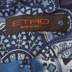 Pre Owned Etro Blue Paisley Print Cotton Shirt 4XL