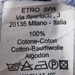 Pre Owned قميص إيترو أزرار أمامية قطن طباعة بيزلي بنفسجي L