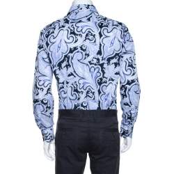 Pre Owned قميص إيترو أزرار أمامية قطن طباعة بيزلي بنفسجي L