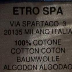 مملوكة مسبقًا قميص إيترو أكمام طويلة أزرار أمامية قطن كاروهات أزرق M