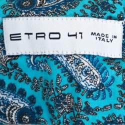 مملوكة مسبقًا Etro Blue Cotton Paisley Printed Button Front Shirt L