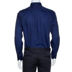 Pre Owned Etro Navy Blue Cotton Long Sleeve Button Down Shirt L