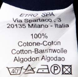Pre Owned Etro Navy Blue Cotton Long Sleeve Button Down Shirt L