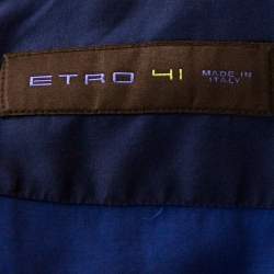 Pre Owned Etro Navy Blue Cotton Long Sleeve Button Down Shirt L