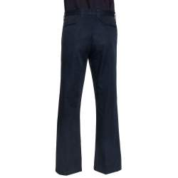 Pre Owned Etro Midnight Blue Cotton Straight Leg Trousers XL