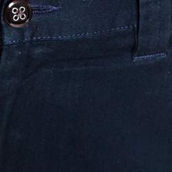 Pre Owned Etro Midnight Blue Cotton Straight Leg Trousers XL