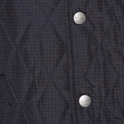Pre Owned Etro Grey Houndstooth Diamond Quilted Leather Trim Jacket XL