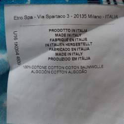 مملوكة مسبقًا Etro Blue Cotton Sail Boat Print Button Front Shirt L 