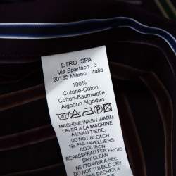 مملوكة مسبقًا Etro Purple Striped Cotton Printed Collar Long Sleeve Shirt XL