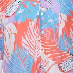 Pre Owned Etro Multicolor Tropical Print Silk Short Sleeve Relaxed Fit Shirt L