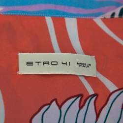 Pre Owned Etro Multicolor Tropical Print Silk Short Sleeve Relaxed Fit Shirt L