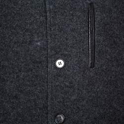 Etro Dark Grey Wool Mid-Length Coat XL