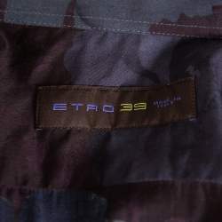 Etro Burgundy Printed Cotton Button Front Shirt M 