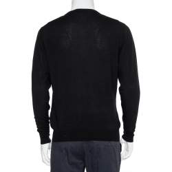 مملوكة مسبقًا جامبر إيترو مطرز بيزلي صوف أسود مقاس كبير جدا