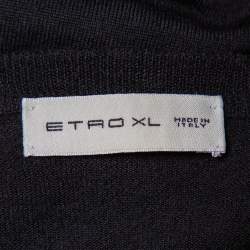 مملوكة مسبقًا جامبر إيترو مطرز بيزلي صوف أسود مقاس كبير جدا