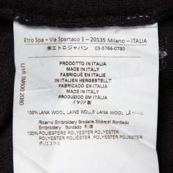 مملوكة مسبقًا جامبر إيترو مطرز بيزلي صوف أسود مقاس كبير جدا