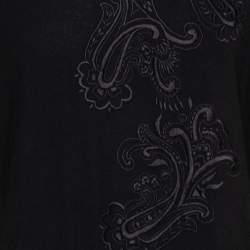 مملوكة مسبقًا جامبر إيترو مطرز بيزلي صوف أسود مقاس كبير جدا