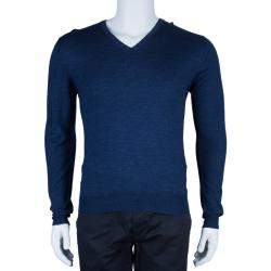 Pre Owned Etro Men's Blue Knit V-Neck Sweater M