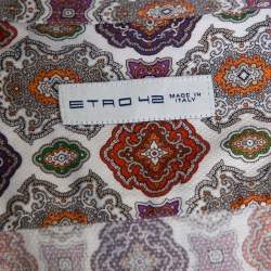 مملوكة مسبقًا قميص ايترو أزرار أمامية قطن مطبوع متعدد الألوان مقاس كبير جداً (اكس لارج)