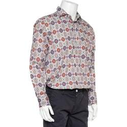 مملوكة مسبقًا قميص ايترو أزرار أمامية قطن مطبوع متعدد الألوان مقاس كبير جداً (اكس لارج)