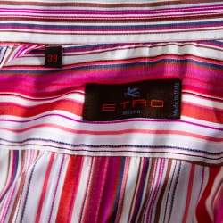 Pre Owned Etro Pink Striped Cotton Button Front Shirt M