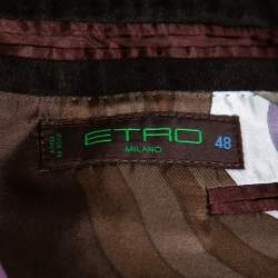Pre Owned Etro Forest Green Mohair Wool Button Front Blazer M 