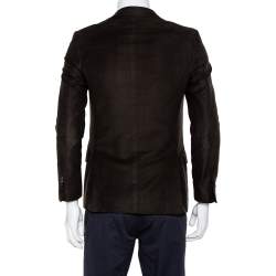 Pre Owned Etro Forest Green Mohair Wool Button Front Blazer M 