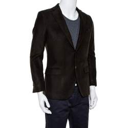 Pre Owned Etro Forest Green Mohair Wool Button Front Blazer M 