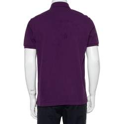 مملوكة مسبقًا تي شيرت بولو إيترو قطن بيكيه بنفسجي مقاس كبير جدًا - إكس لارج