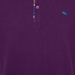 مملوكة مسبقًا تي شيرت بولو إيترو قطن بيكيه بنفسجي مقاس كبير جدًا - إكس لارج