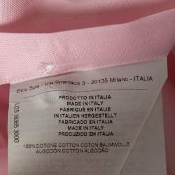 Pre Owned Etro Light Pink Cotton Button Down Shirt M