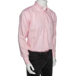 Pre Owned Etro Light Pink Cotton Button Down Shirt M