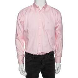 Pre Owned Etro Light Pink Cotton Button Down Shirt M
