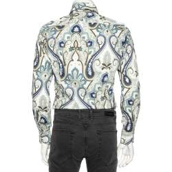 Pre Owned Etro Multicolored Paisley Print Cotton Button Front Shirt M