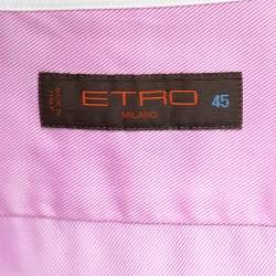 Etro Pink Cotton Contrast Detail Button Front Shirt 4XL