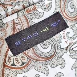 Pre Owned Etro Cream Striped Linen Contrast Trim Blazer S