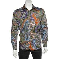 Pre Owned Etro Multicolored Paisley Print Cotton Button Front Shirt XXL