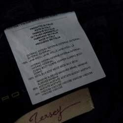 Pre Owned جاكيت بليزر ايترو نيو جيرسي صوف جاكار بايزلي أزرق كحلي مقاس وسط (ميديوم)