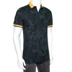 Pre Owned Etro Multicolor Paisley Printed Cotton Pique Polo T-Shirt S