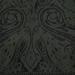 Etro Green Paisley Printed Cotton Pique Polo T-Shirt S