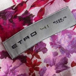 مملوكة مسبقًا Etro Multicolor Floral Printed Linen Long Sleeve Button Front Shirt L