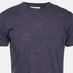 Pre Owned Etro Purple Patterned Cotton Short Sleeve T-Shirt S