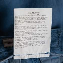 Pre Owned Etro Blue Linen Tapered Pants S