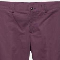 Pre Owned Etro Purple Cotton Tapered Pants S