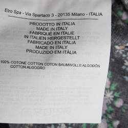 مملوكة مسبقًا Etro Midnight Blue Floral Printed Cotton Contrast Collar & Cuff Detail Shirt M